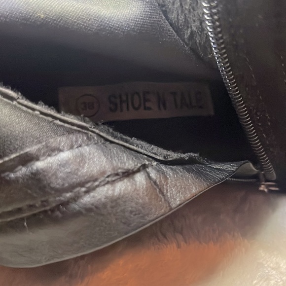 Women’s Stretch Faux Suede Over The Knee Black Boots With Zipper Sz 7.5 - Picture 6 of 6